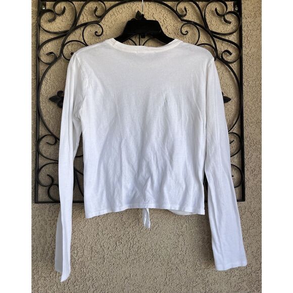 Reformation Long Sleeve Knotted Shirt - Size S/M - White - Picture 4 of 7